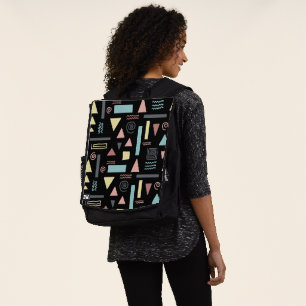 Mochila Patrón negro de formas geométricas