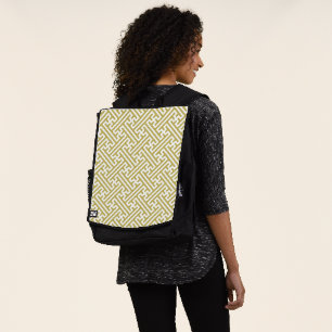 Mochila Patrón Sayagata, japonés, oro y blanco