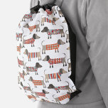 Mochila Perro Dachshund Sausage<br><div class="desc">Pequeña salchicha de Dachshund o perritos de peluquería en ropa de cama de lana. Perfecto para los amantes de los perros y los paseantes.</div>