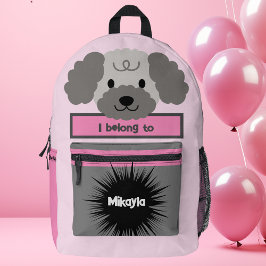 Mochila personalizada Bag Buddy Poodle Dog