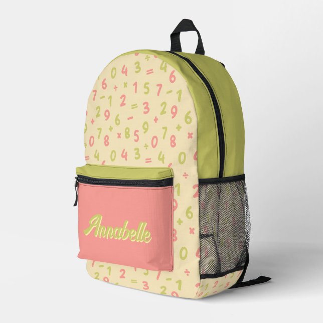 Mochila personalizada con diseño matemático (Esquina derecha trasera )