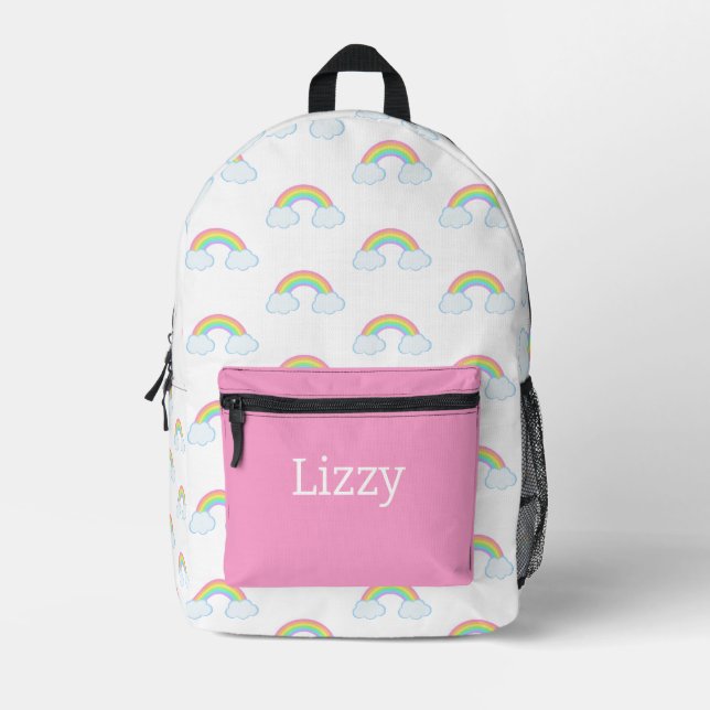 Mochila personalizada de arcoiris y rosa para chic (Anverso)