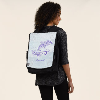 Mochila personalizada de delfín morado