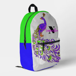 Mochila personalizada de gráficos de pavo real col