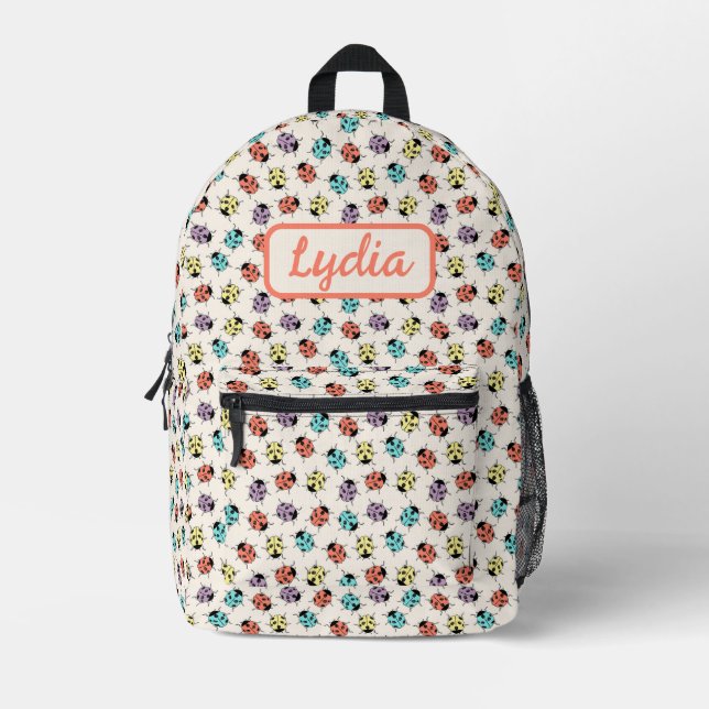Mochila personalizada de Ladybugs de color (Anverso)