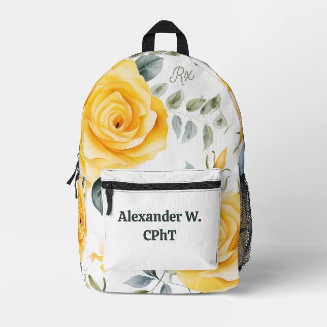 Mochila personalizada de roses amarillos y símbolo (Anverso)