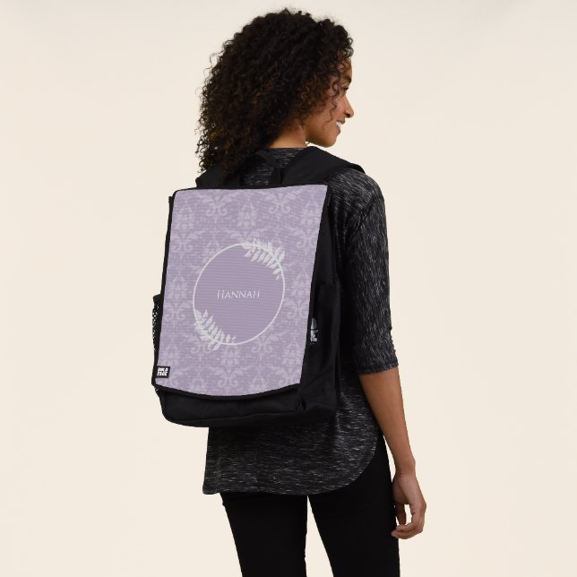 Mochila personalizada Lavender Elegant Damask (Puesto)