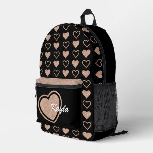 Mochila personalizada Rosa Gold Purpurina Heart