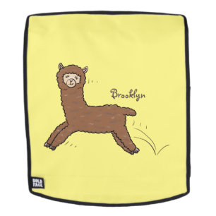 Mochila Personalizado de alpaca marrón feliz