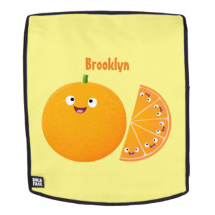 Mochila Personalizado de cítricos de feliz naranja