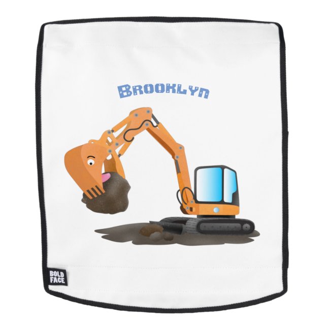 Mochila Personalizado de excavadora de naranja cúpula (Cara extraíble)