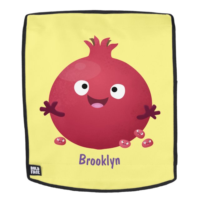 Mochila Personalizado de frutas pomegranadas alegres (Cara extraíble)