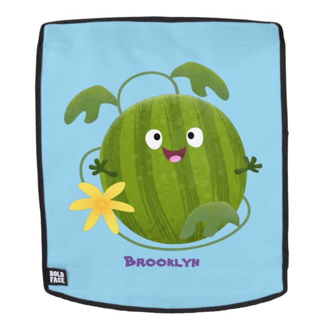 Mochila Personalizado de la sandía sonriente alegre (Cara extraíble)