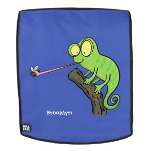 Mochila Personalizado de lagarto de camaleón verde lindo