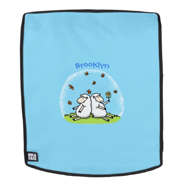 Mochila Personalizado de ovejas y mariposas (Cara extraíble)
