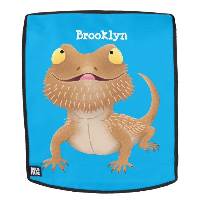 Mochila Personalizado del lagarto de dragón barbudo (Cara extraíble)