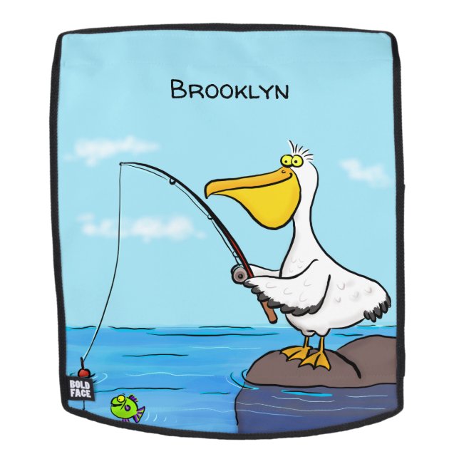 Mochila Personalizado pelícano de pesca divertida (Cara extraíble)