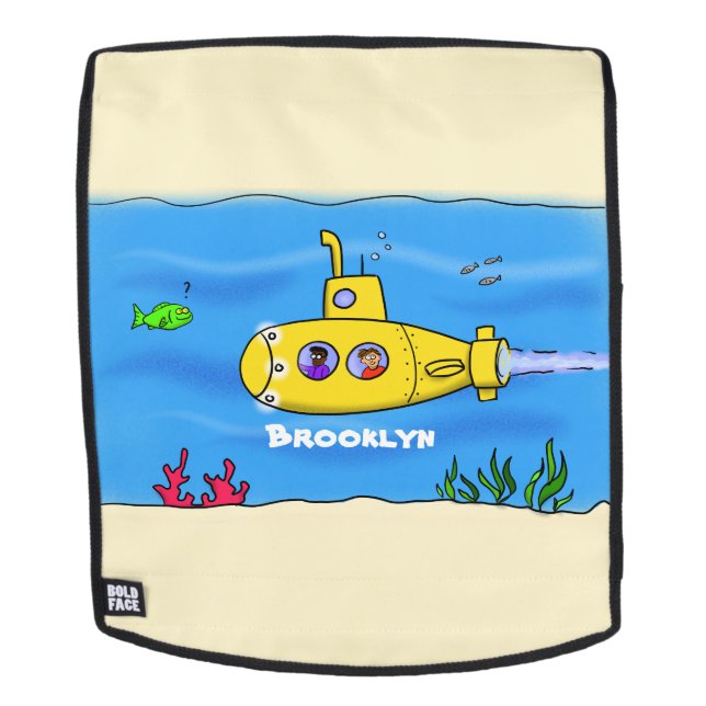 Mochila Personalizado submarino feliz (Cara extraíble)