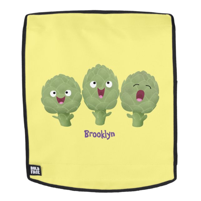 Mochila Personalizado vegetal de alcachofas de canto lindo (Cara extraíble)