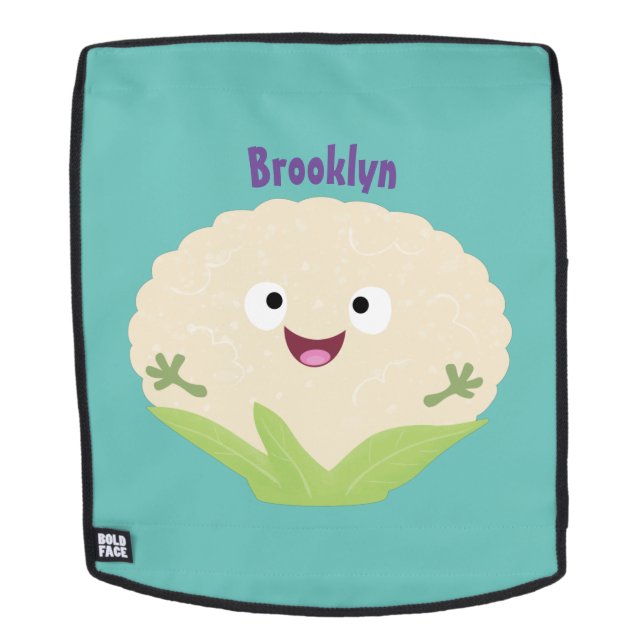 Mochila Personalizado vegetal de coliflor alegre y dulce (Cara extraíble)
