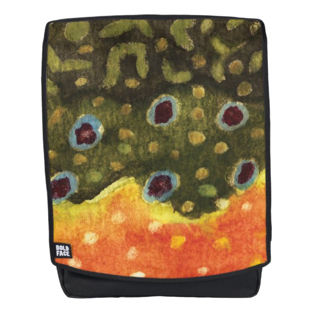 Mochila Pesca de trucha, ictiología (Anverso)