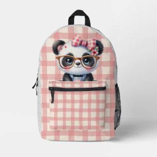 Mochila Pink Plaid Panda