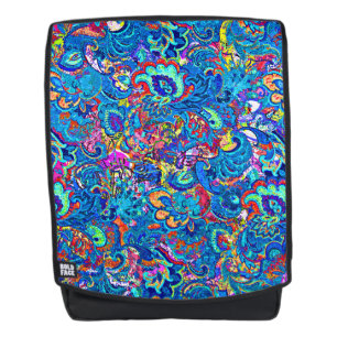 Mochila Pintura abstracta de flores coloridas y lindas