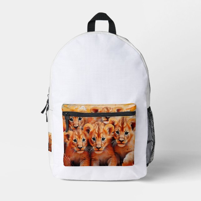 Mochila - Pintura de cinco leones (Anverso)