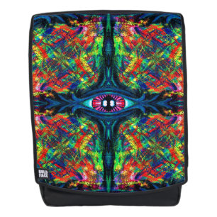 Mochila Pintura de ojos torcidos y trippy