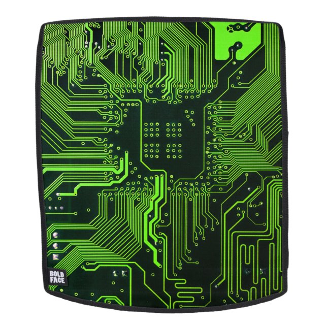 Mochila Placa de circuito electrónico verde del nerd de sa (Cara extraíble)