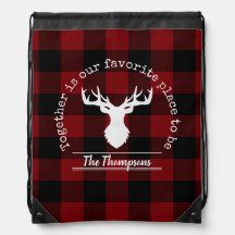 Placa personalizada de búfalo rojo y negro