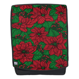 Mochila Poinsettia, patrón de Navidades