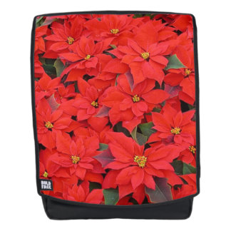 Mochila Poinsettias rojas Navidad la foto floral navideña