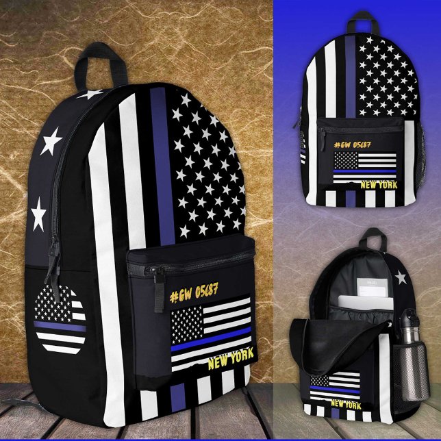 Mochila policial, bolsa delgada de la línea azul,  (Subido por el creador)