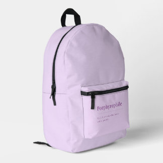 Mochila Porfirofilia: Por amor al morado