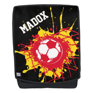 Mochila Portería de fútbol personalizada roja y negra