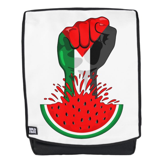 Mochila Prima de resistencia palestina sobre la sandía (Anverso)