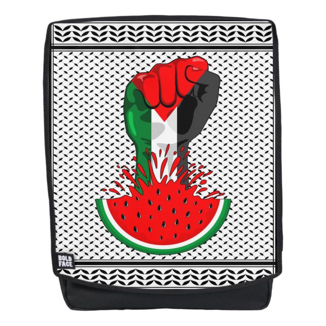 Mochila Prima de resistencia palestina sobre la sandía (Anverso)