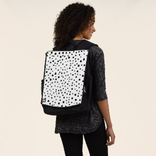 Mochila Puntos dálmatas, puntos dálmatas, blanco y negro