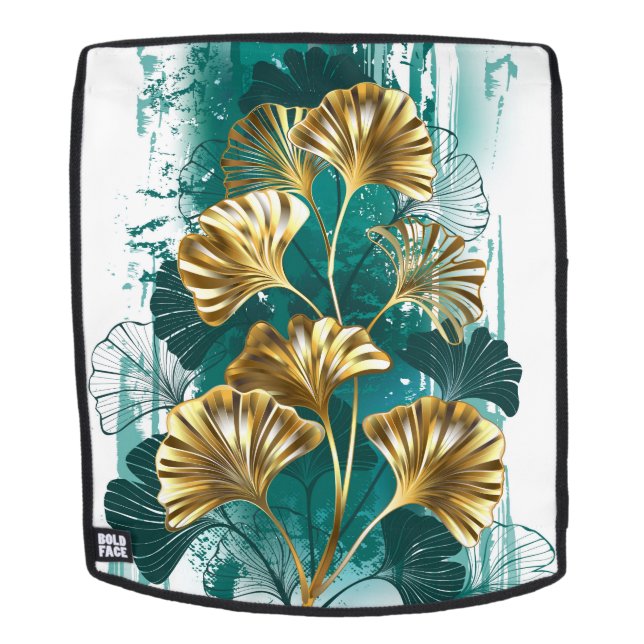 Mochila Rama con hojas doradas Ginko Biloba (Cara extraíble)
