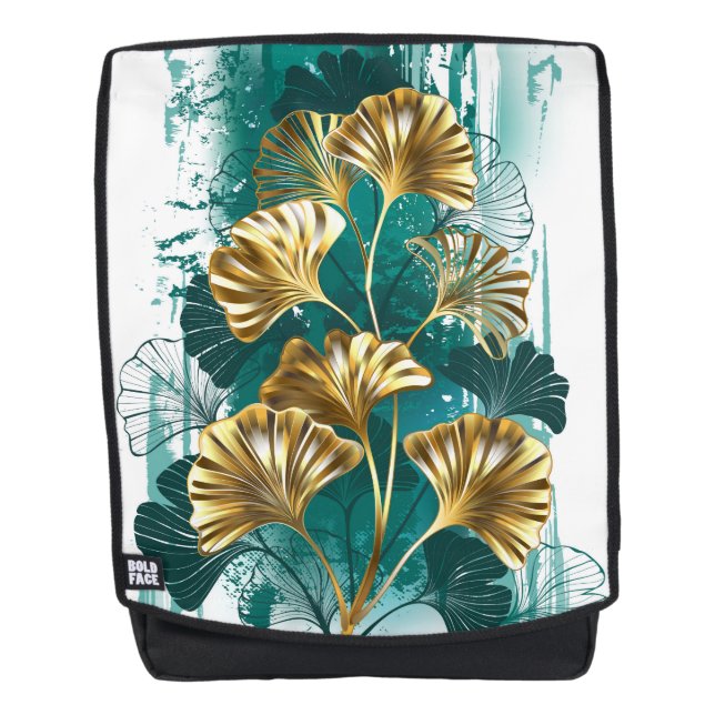 Mochila Rama con hojas doradas Ginko Biloba (Anverso)