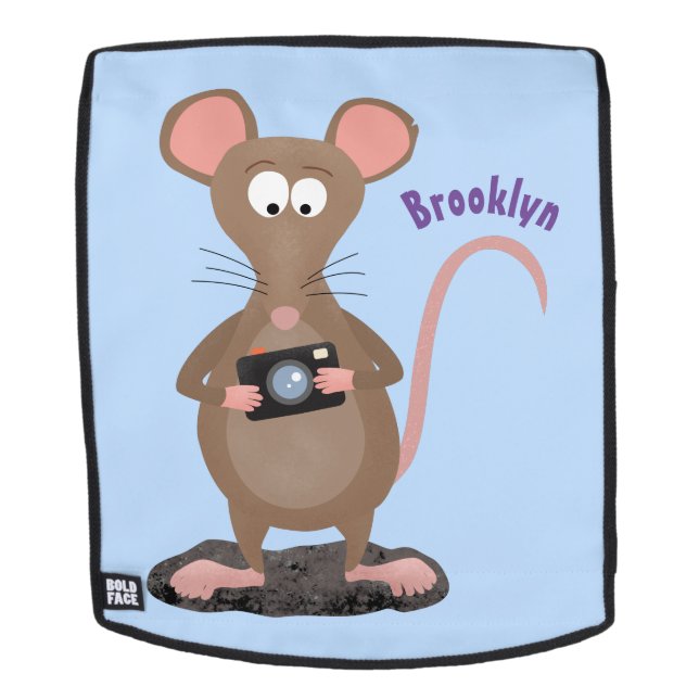 Mochila Rata divertida con ilustracion de personalizado de (Cara extraíble)