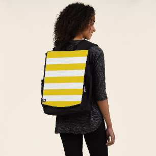 Mochila Rayas amarillas, franjas blancas, patrón rayado