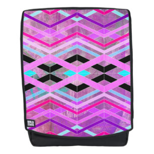 Mochila Rayas de cruce geométrico morado rosa y Aqua