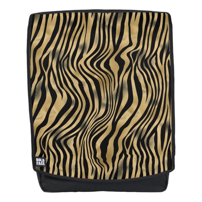 Mochila Rayas de tigre negras y doradas (Anverso)