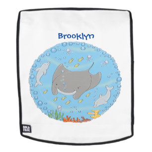 Mochila Rayo de manta y burbujas ilustracion personalizado