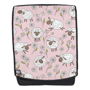 Mochila Recuento de ovejas en el algodón con caramelo rosa