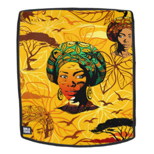 Mochila Retrato de mujer africana con puesta de sol