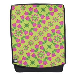 Mochila Retro Bell Flower Mandalas Green