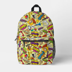 Mochila retro de texto de comic de pop Art